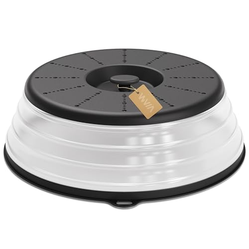 Microwave Splatter Cover Vented for Food with Hook Hole (Black / M(11"x3.26")-Pack of 1)