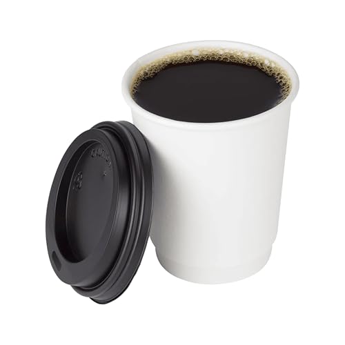8 oz Double Wall Insulated Coffee Cup [500 Count] White Disposable Paper Hot Cup (8 OZ / Insulated - White)