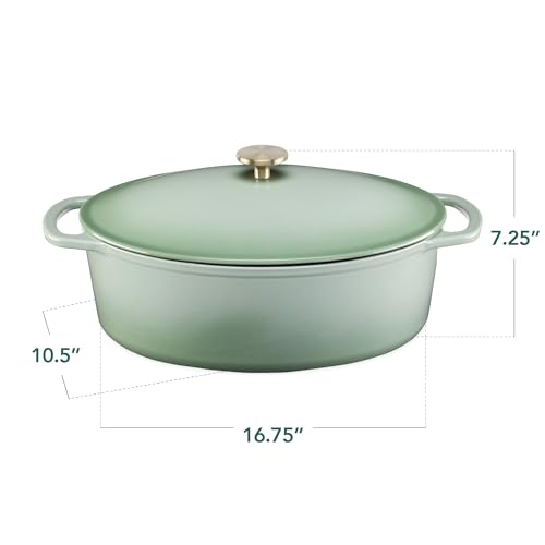 Oval 7.5 Quart Enamel Cast (Sage Green / 7.5qt Oval)