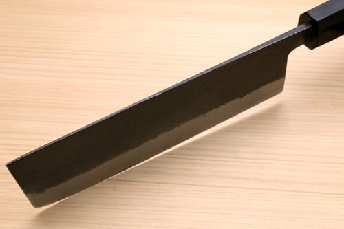 Nashiji High Carbon White Steel #2 Japanese Nakiri Vegetable Knife with Cocobolo Wood Handle (6.5'' (165mm) & Saya)