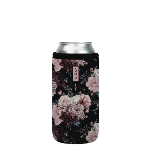 CanSok Sleeve for Beer & Soda Insulated Neoprene Cover (Bloom at Night / 16oz Can Sleeve)