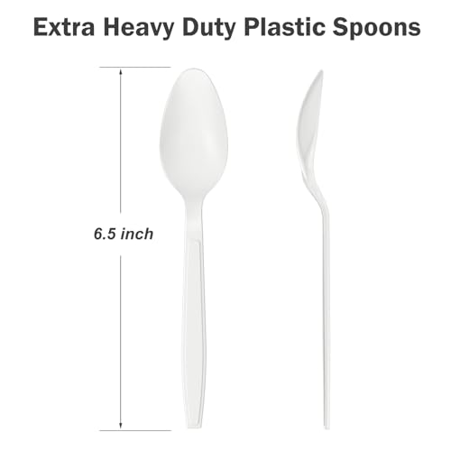 360 Count White Plastic Spoons Disposable (White)