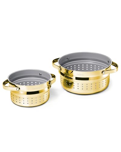 Small and Large Steamer Set with Handles (Gold / Small & Large (3qt & 6.5qt))