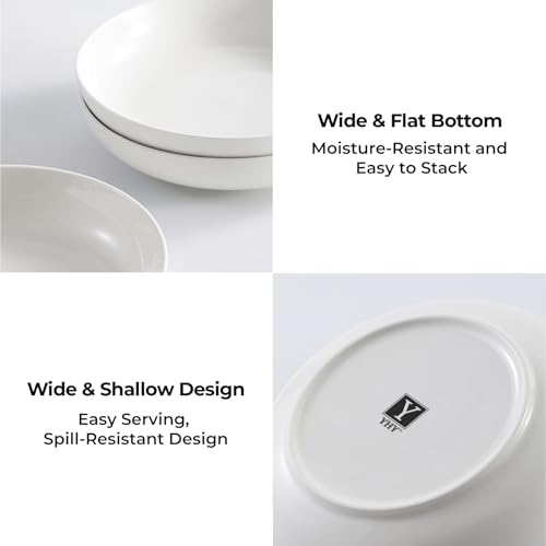 7.8'' Pasta Bowls for Small Portions (Soft White / 22 oz)