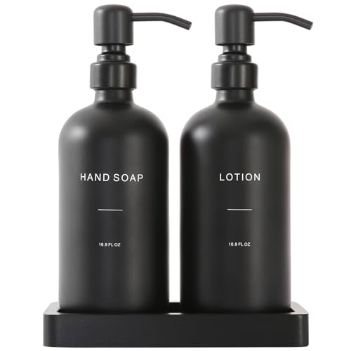 Black Soap Dispenser Bathroom Set (Black Pump & Black Bottle)