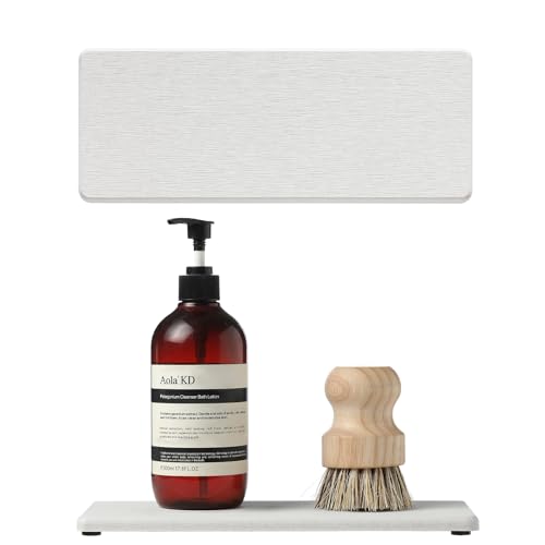 2PCS Beige Bathroom Sink Vanity Trays (2 Pack - Pearl Gray / 9" x 3.5")