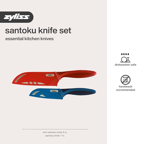 2 Piece Santoku Knife Set with Sheath Covers (2 Piece Santoku ValueKnife Set)