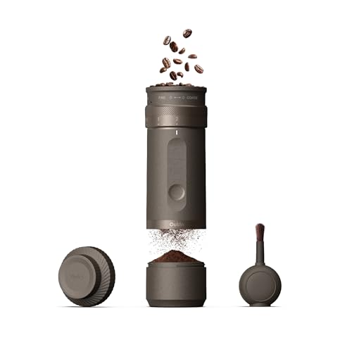 Fino Portable Electric Coffee Grinder with 28 Precise Grind Settings (Tundra Brown)