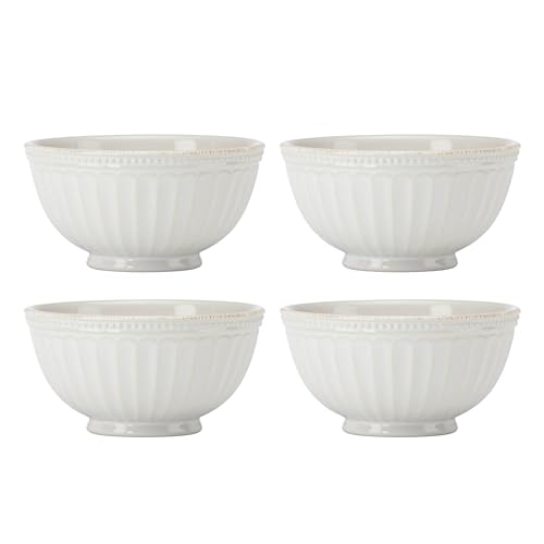 French Perle Groove White All (All-Purpose Bowls, Set of 4)