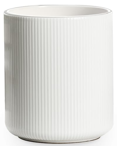 Large Kitchen Utensil Holder (Striped White / 7.2" H)
