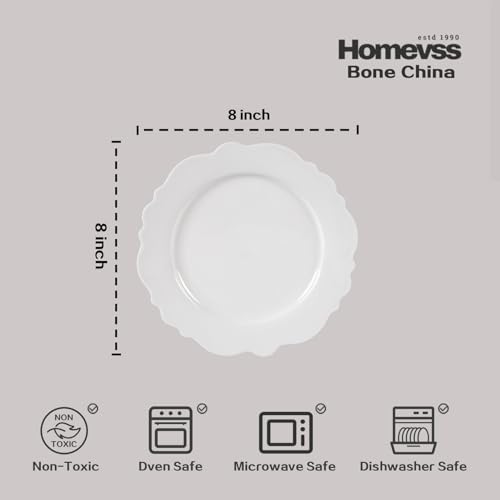 HomeVss New Bone China Dinnerware Set Embossed Winds (Emboss Winds / Service for 4 - 20pc Set)