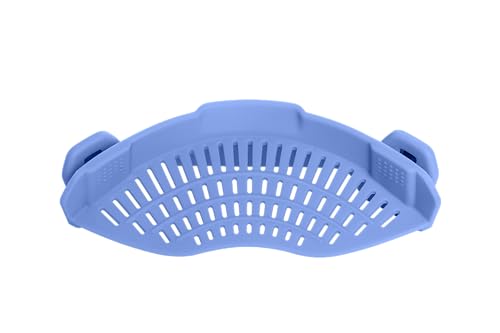 Pot Strainer Clip on Silicone (Blue Velvet / Large 10.45 x 4.33 in)