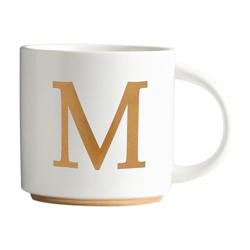 Monogram Ceramic Mugs (gold-M)