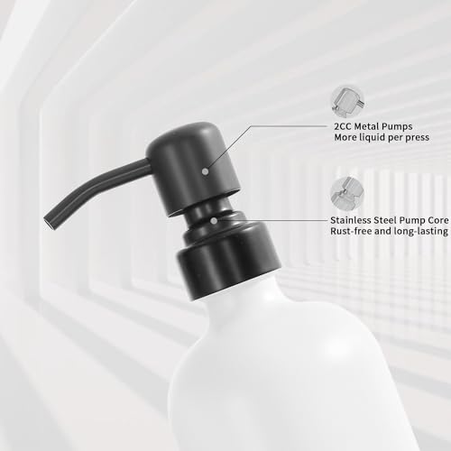 White Soap Dispenser Set (Black Pump & White Bottle)