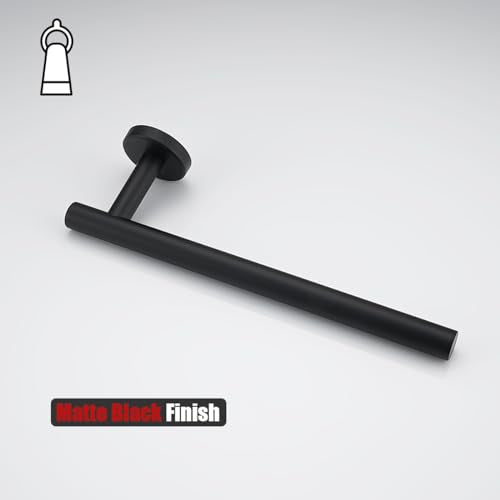 Hand Towel Holder Towel Ring Black (9 Inch / Matte Black)