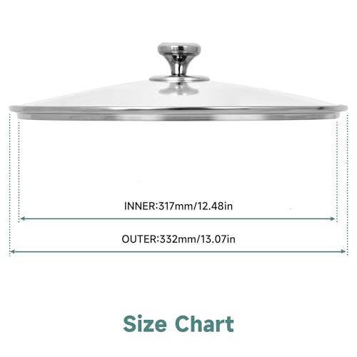 12 In Glass Lid for Frying Pan (12 in / Silvery / Round)