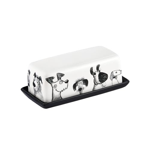 Doodle Pawtrait Ceramic Butter Dish with Lid (Doodle Pawtrait / Large)