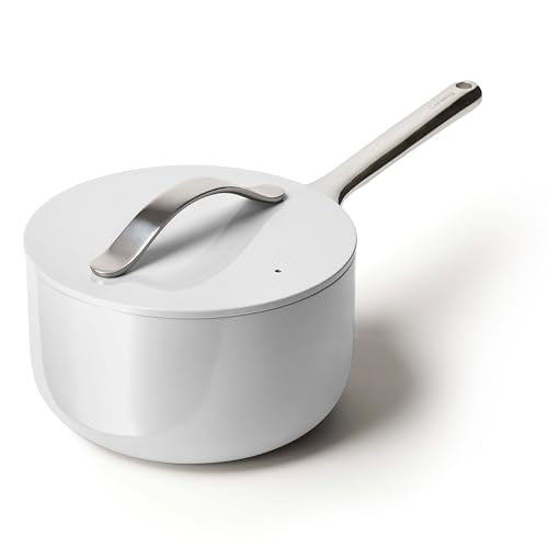 Non Stick 3 qt Ceramic Sauce Pan with Lid (Gray / 3 Quarts)