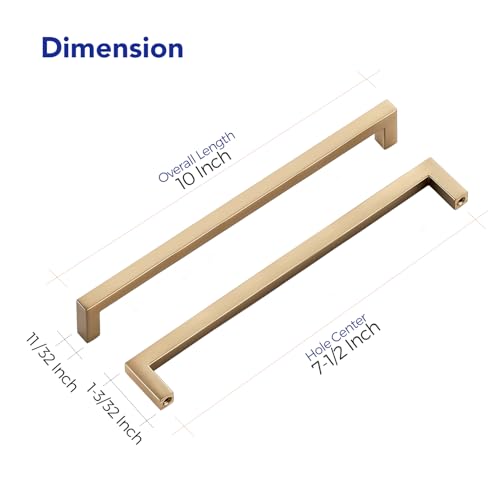 Champagne Bronze Cabinet Handles Cabinet Pulls 7 (Champagne Bronze / Flat Black 7-1/2'' Hole Center)