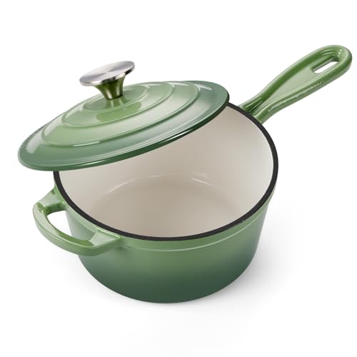 Cast Iron Sauce Pan Pot (Pistachio Green / 2 Quarts)