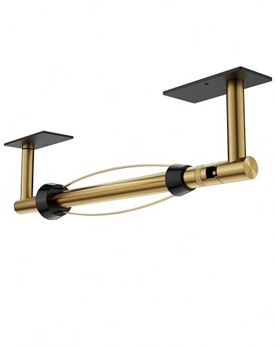 Paper Towel Holder Under Cabinet with Damping No Drill (Black&gold / One Hand Tear Holder)