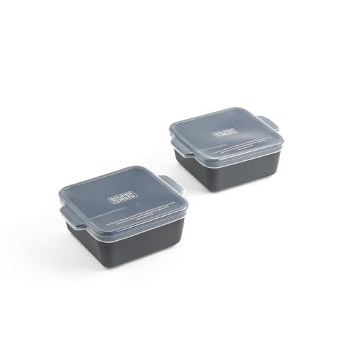 5x5" Ceramic Baking Dishes with Lids (Charcoal / 5"x5" - MADE IN USA)