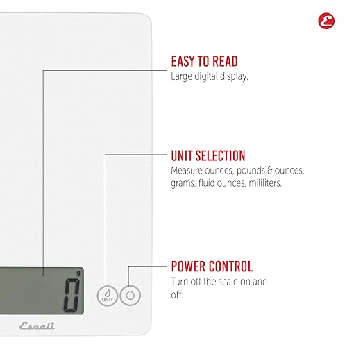 Arti Digital Food Scale (Frost White / 9" x 6.5" x .75")