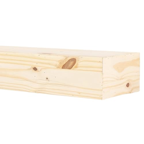 Breckenridge 60” Fireplace Mantel Shelf with Corbels (Unfinished Rustic / 60 Inch)