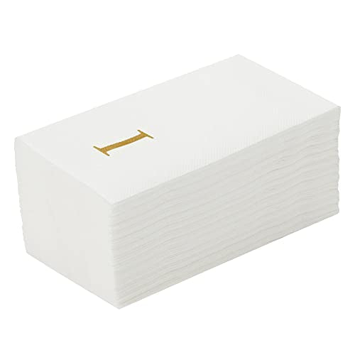 Paper Rectangle Gold Letter I Linen (Gold / 2000 Count / I)