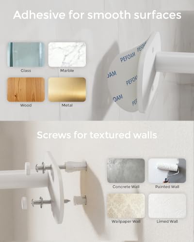 White Paper Towel Holder Under Cabinet Self Adhesive or Wall Mount (White / Standard Holder)