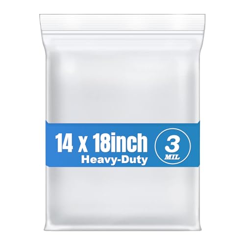 30Pcs 14"x18" Thick 3Mil Large Clear Reclosable Zip Seal Lock Plastic Bags (30 Count)
