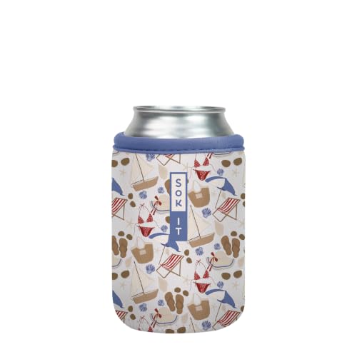 CanSok Sleeve for Beer & Soda Insulated Neoprene Cover (Coastal Weekender / 12oz Can Sleeve)