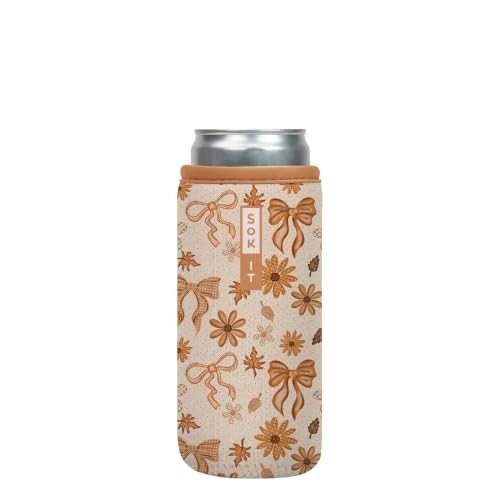 CanSok Sleeve for Beer & Soda Insulated Neoprene Cover (Cinnamon Swirl / 12oz Slim Can Sleeve)