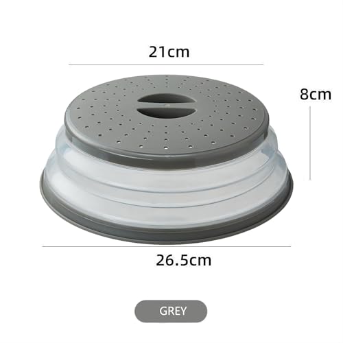 Vented Collapsible Microwave Splatter Cover for Food (gray)