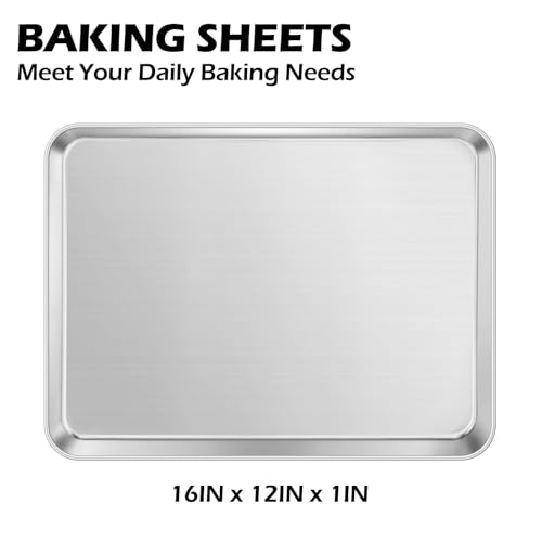 Non Toxic 16x12IN Stainless Steel Baking Sheet Jelly Roll Pan (16x12IN)