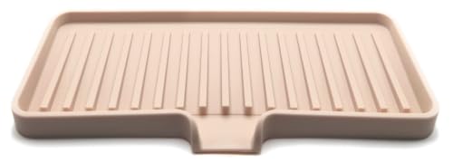 Silicone Soap Dish Tray and Sponge Holder with Drain Chute (Sand Dollar / (MD) 9"x3.5")