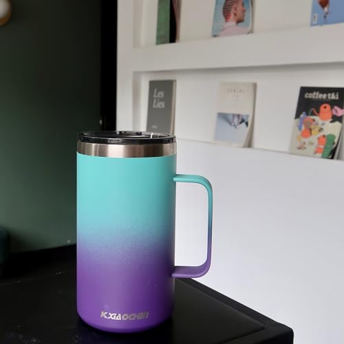 20 oz Insulated Coffee Mug (A1.Green Purple / 20 ounces (1 pack))