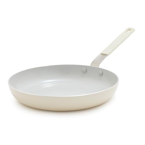 x Bobby Flay 10" Diamond Ceramic Nonstick Frying Pan (10" Frying Pan Skillet / Cream)