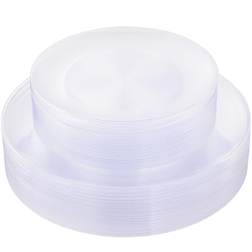 60PCS Clear Plastic Plates (Clear / 60)