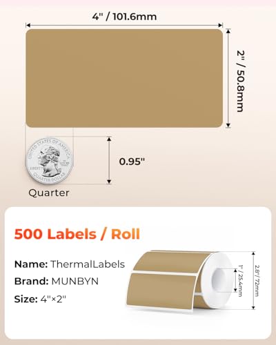 4x2 Thermal Labels (Brown / 4x2")
