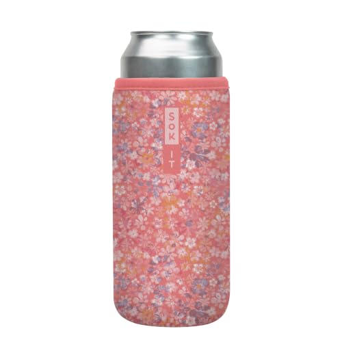CanSok Sleeve for Beer & Soda Insulated Neoprene Cover (Blushing Blooms / 25oz Can Sleeve)