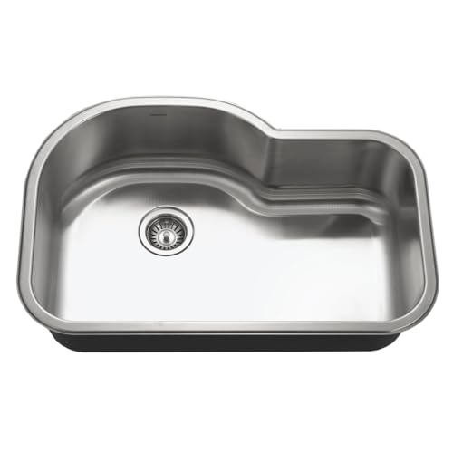 MH 3200 Medallion Gourmet Series Undermount Stainless Steel Offset Single Bowl Kitchen Sink (31.5 inches x 21 inches / Satin)