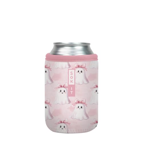 CanSok Sleeve for Beer & Soda Insulated Neoprene Cover (Pretty Spooky / 12oz Can Sleeve)
