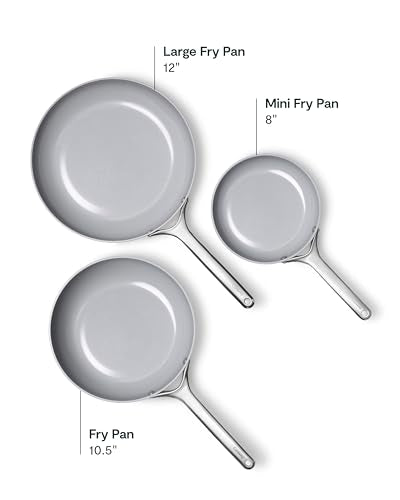 12" Non Stick Ceramic Frying Pan with Glass Lid (1x 12 IN / Gray)