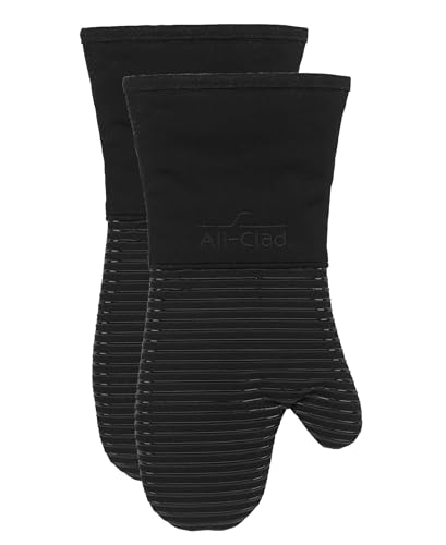 Silicone Oven Mitts (Black / 2 Pack)