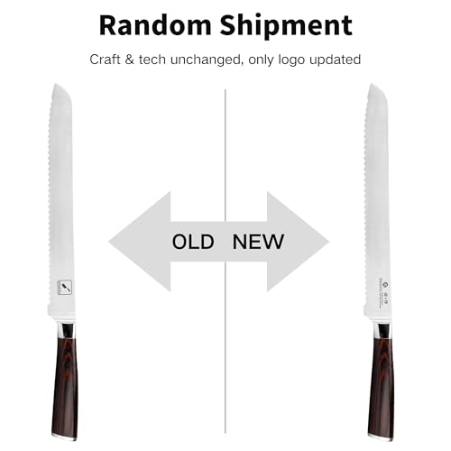 Bread Knife 10 In German Professional Homemade Bread Slicing Knife (Dark Brown)
