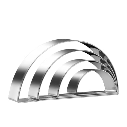 Half Circle Semicircle Cookie Cutter Set 4 Sizes 5 Inch (Half Circle)