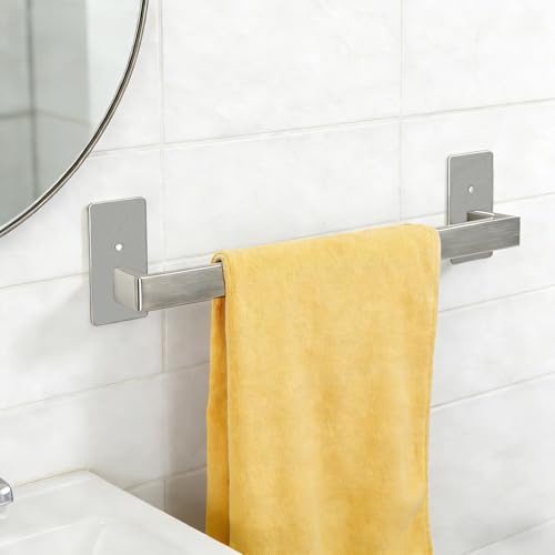 Bathroom Towel Bar Self Adhesive (Brushed Nickel / 12 IN)