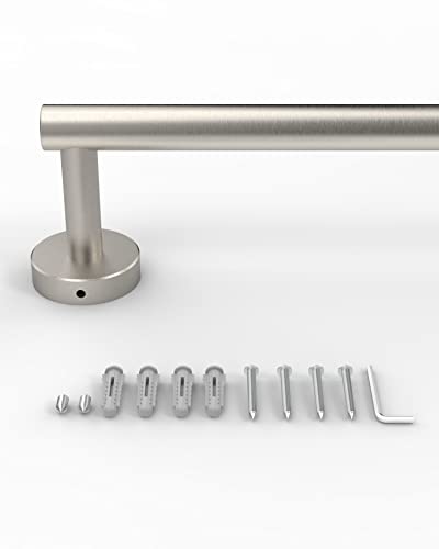 12 Inches Brushed Towel Bar for Bathroom Kitchen Hand Towel Holder Dish Cloths Hanger SUS304 Stainless Steel RUSTPROOF Wall Mount (Brushed Grey / 10 inch(Center to Center))