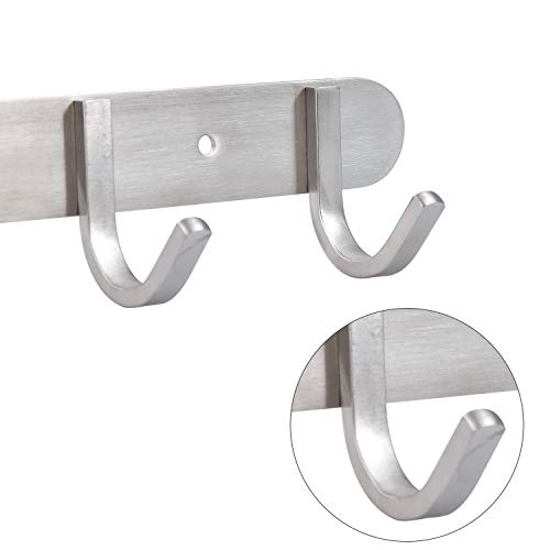 Coat Hook Rack Brushed Nickel (4 Hooks)